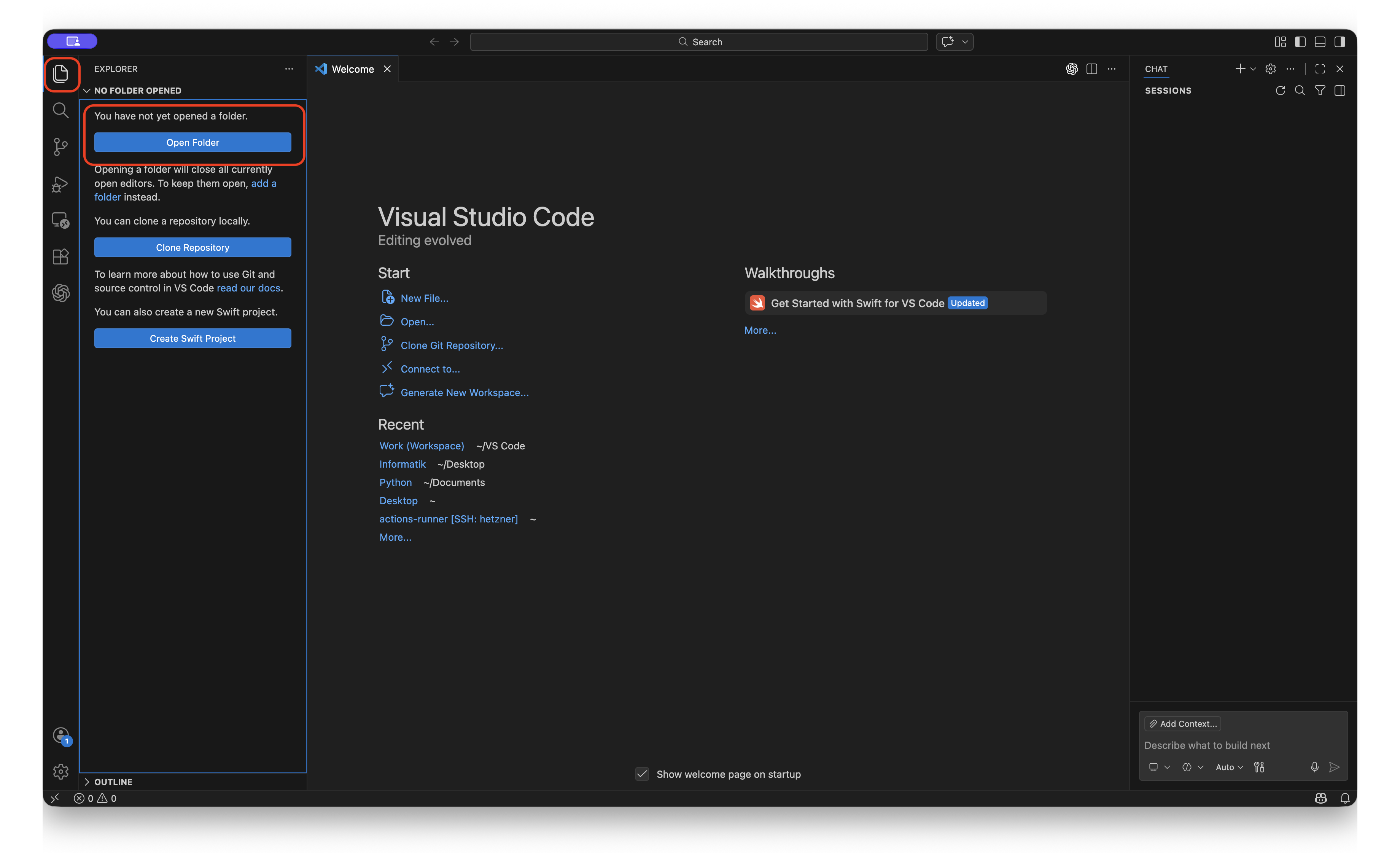 Neuen Ordner in VS Code erstellen